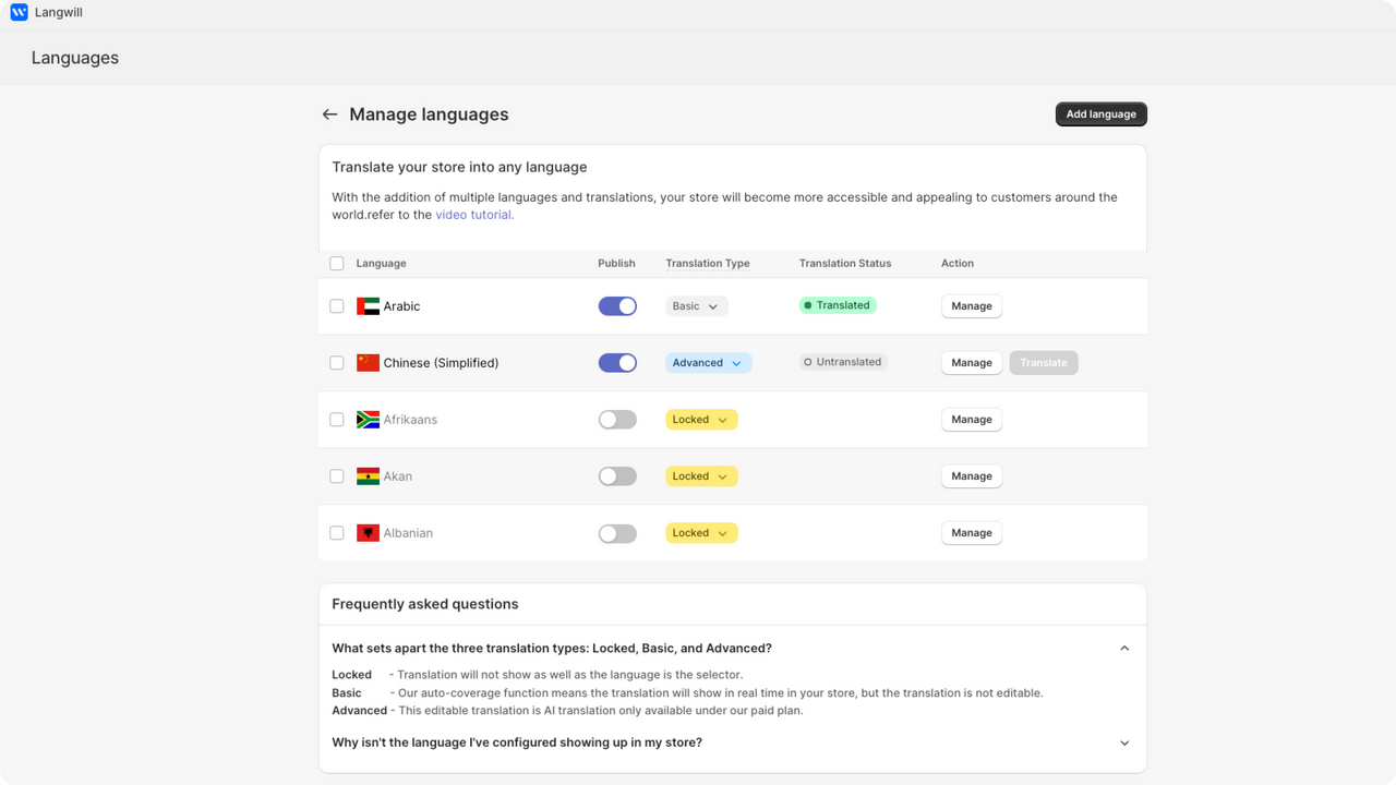Traduzione manuale o automatica con IA disponibile