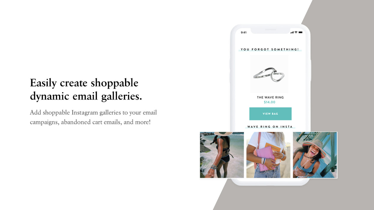 Shoppable dynamic email galleries