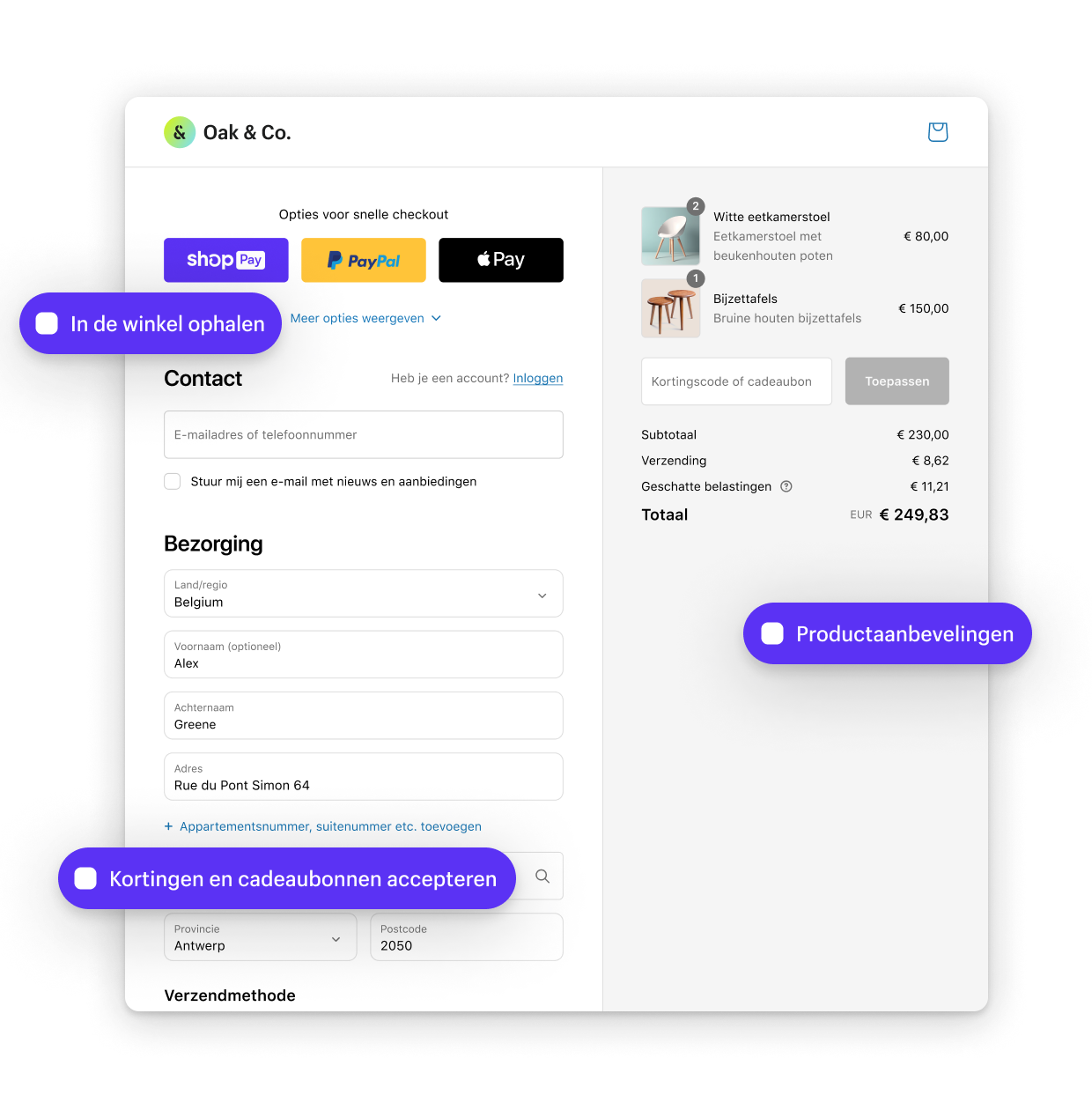 Shopify Checkout op een mobiel apparaat