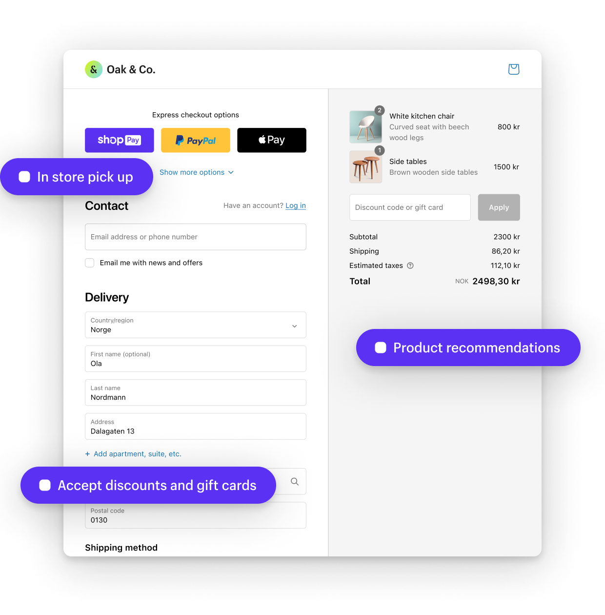 Shopify Checkout on a mobile device