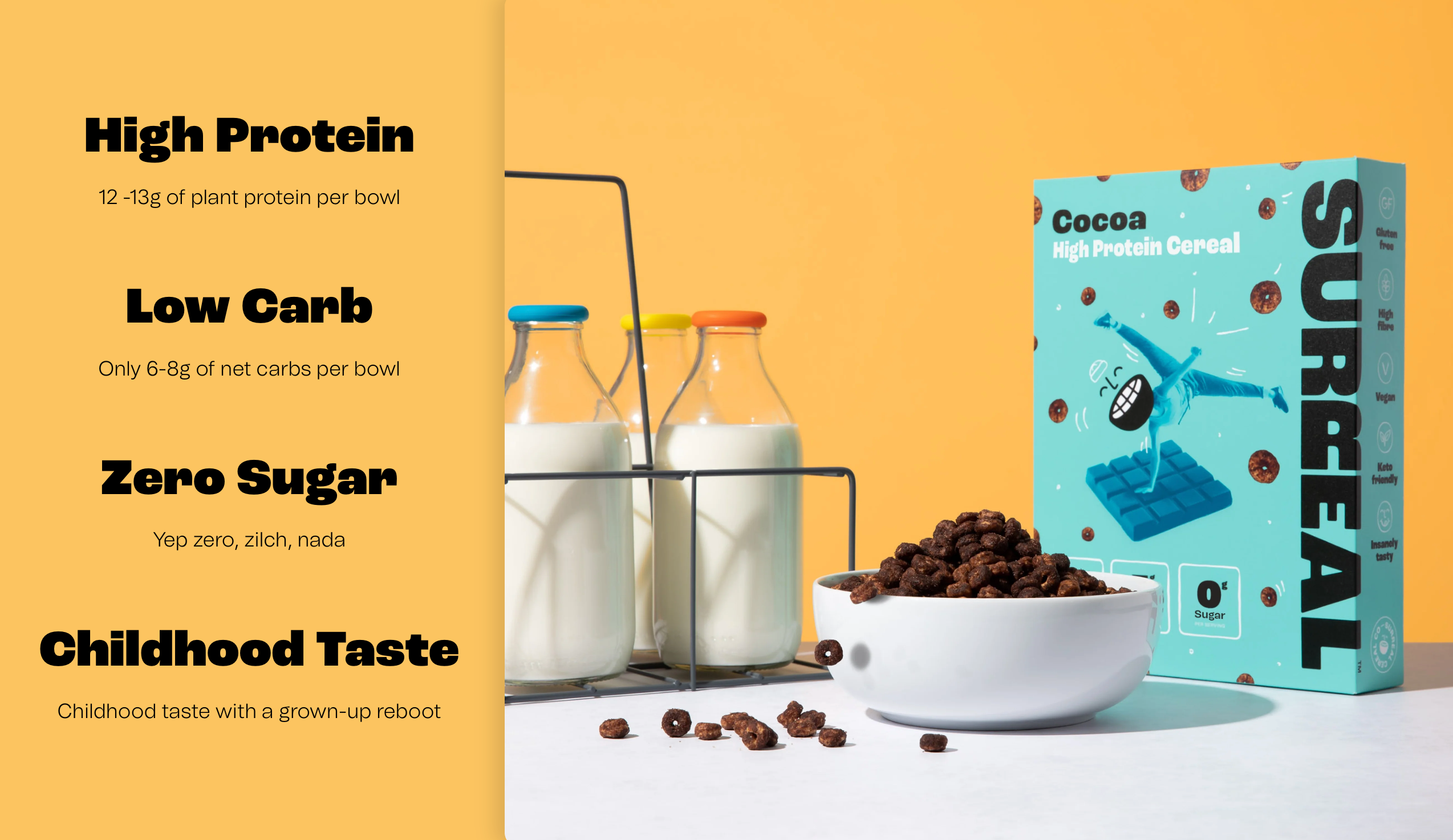 Surreal’s comprehensive product page with nutritional information