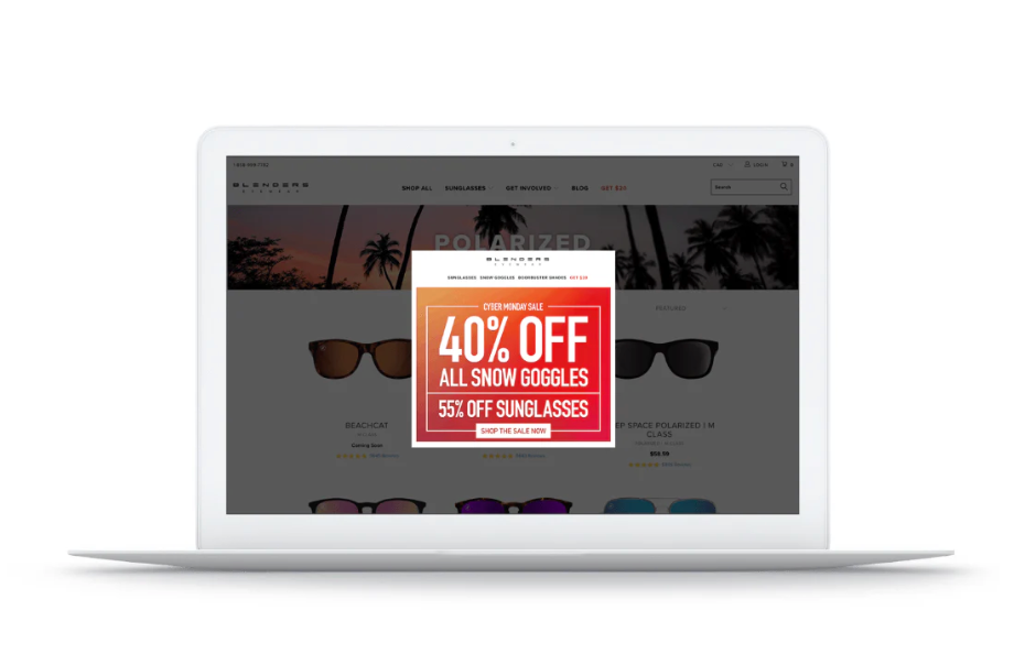 A laptop showing Blender’s flash sale with deeply discounted products.