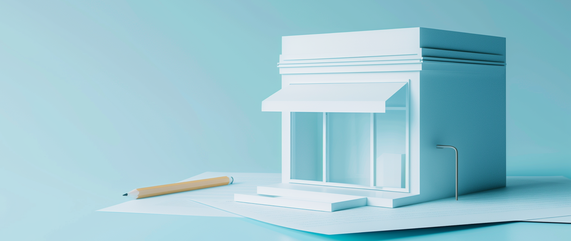 A pencil and paper next to a model of a storefront: can you have multiple businesses under one llc