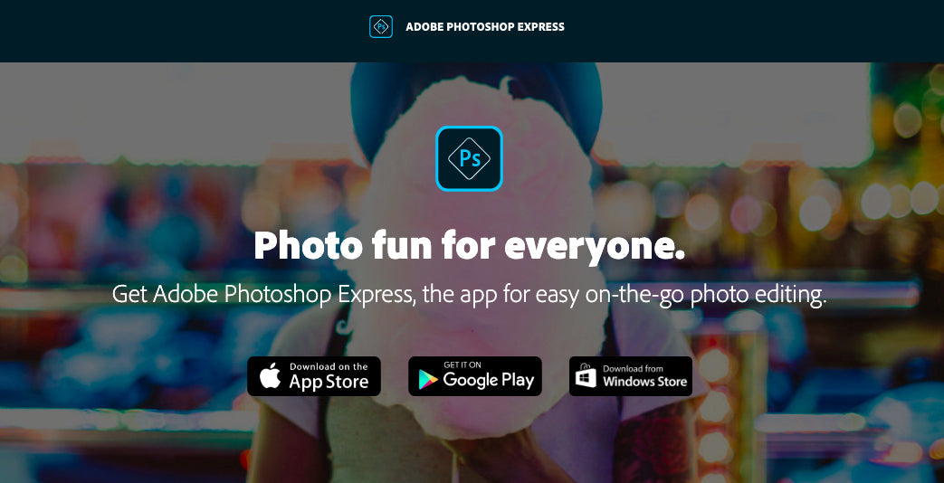 The Photoshop Express homepage calls it