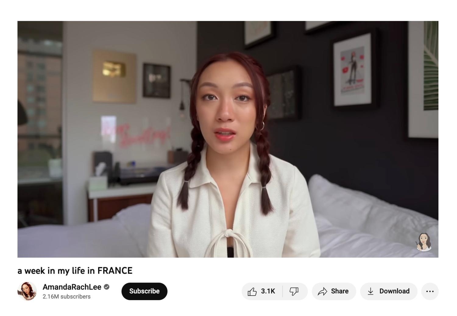 Capture d'écran d'une vidéo YouTube par Amanda Rach Lee