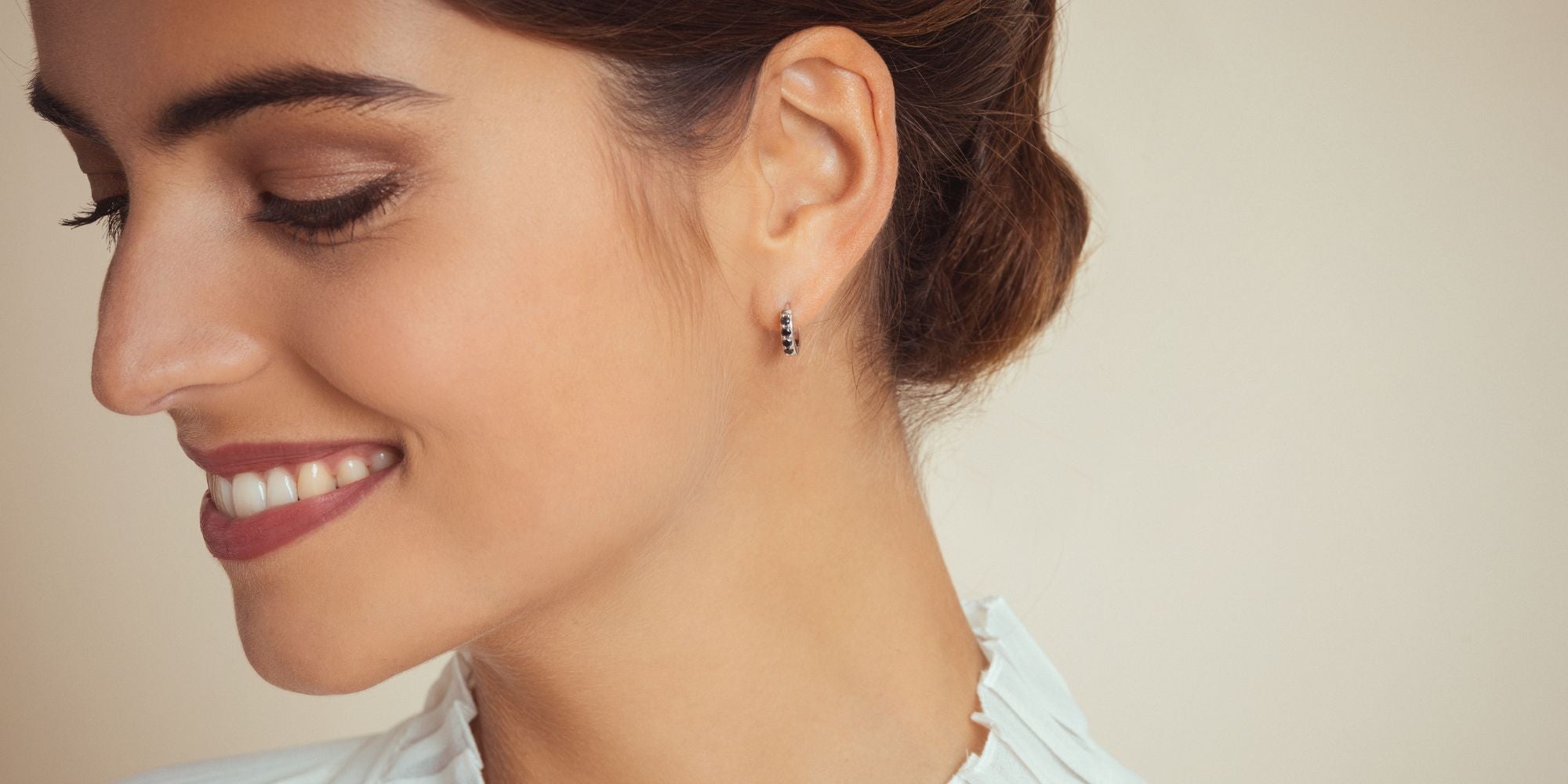 Silver diamond earrings
