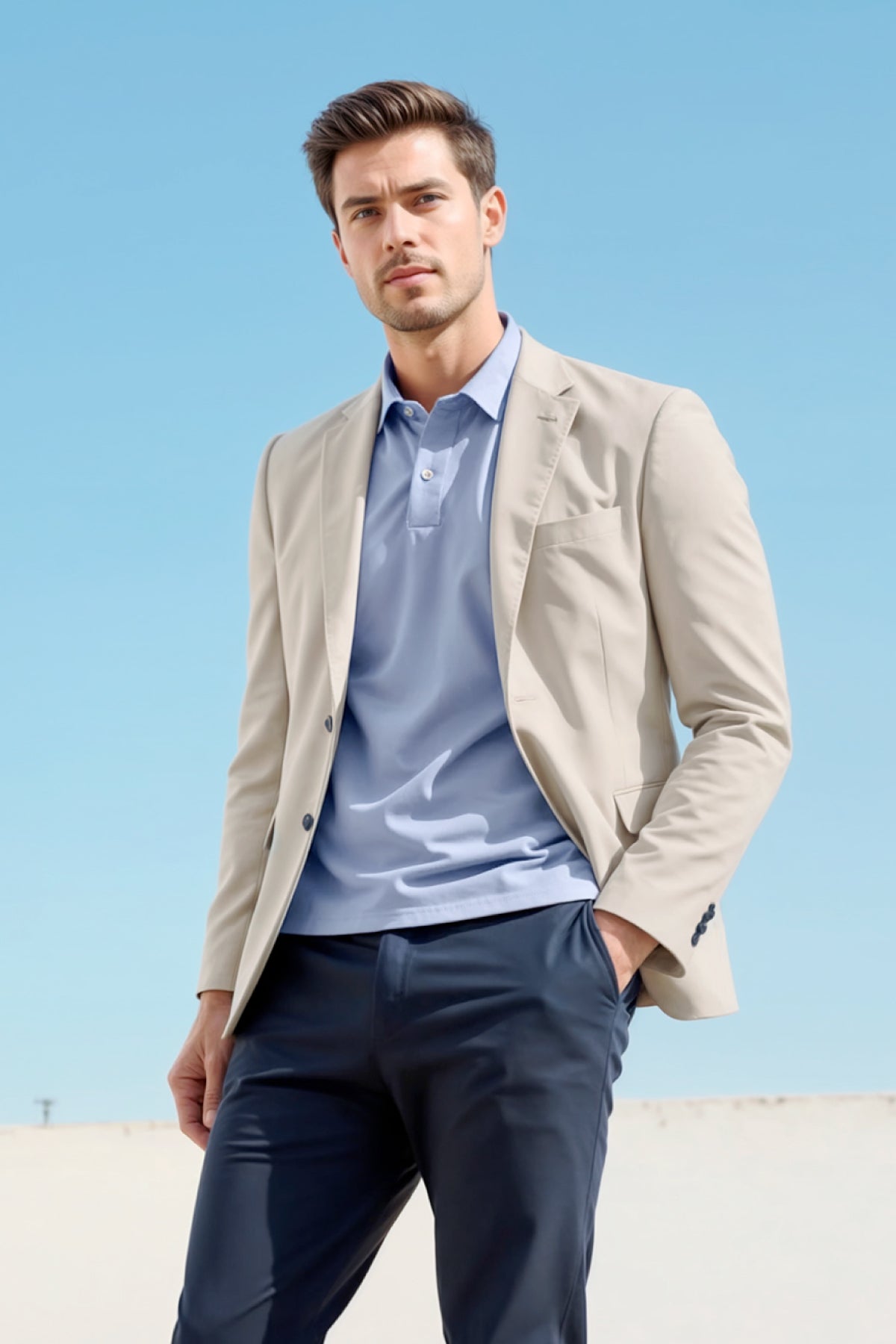 polo for casual wedding suits