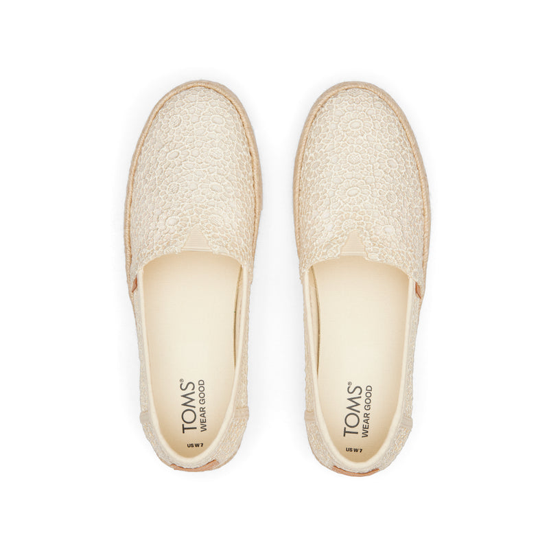 Valencia Natural Moroccan Crochet Platform Espadrille Top View