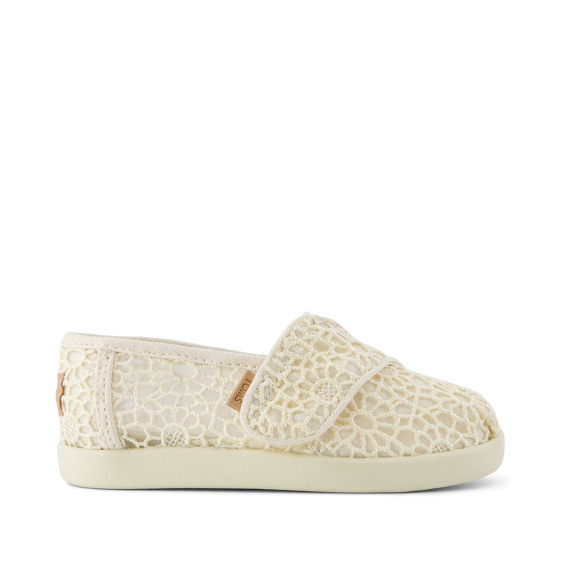 Alpargata Classic Toddler Shoe - Natural Moroccan Crochet Side View Alpargata Classic Toddler Shoe - Natural Moroccan Crochet Side View