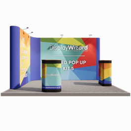 Linked Pop Up Stand - Kit 5 - L Shaped - 4m x 3m