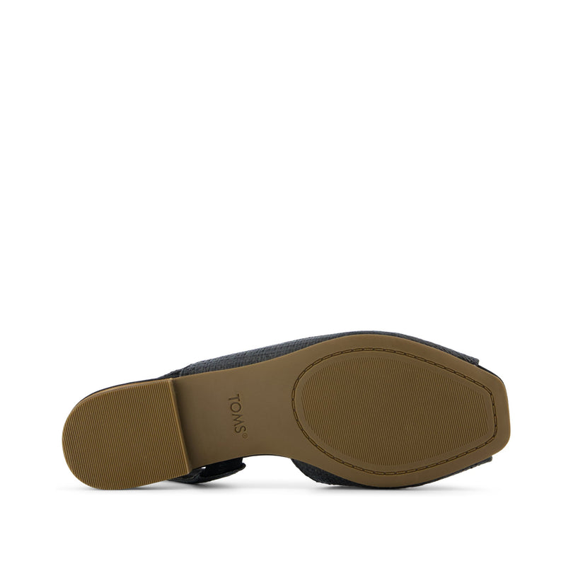 Briella Slingback Flat - Black Raffia Bottom Sole View