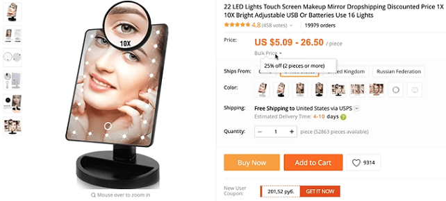 How to price the LED mirror, one of Melvin
