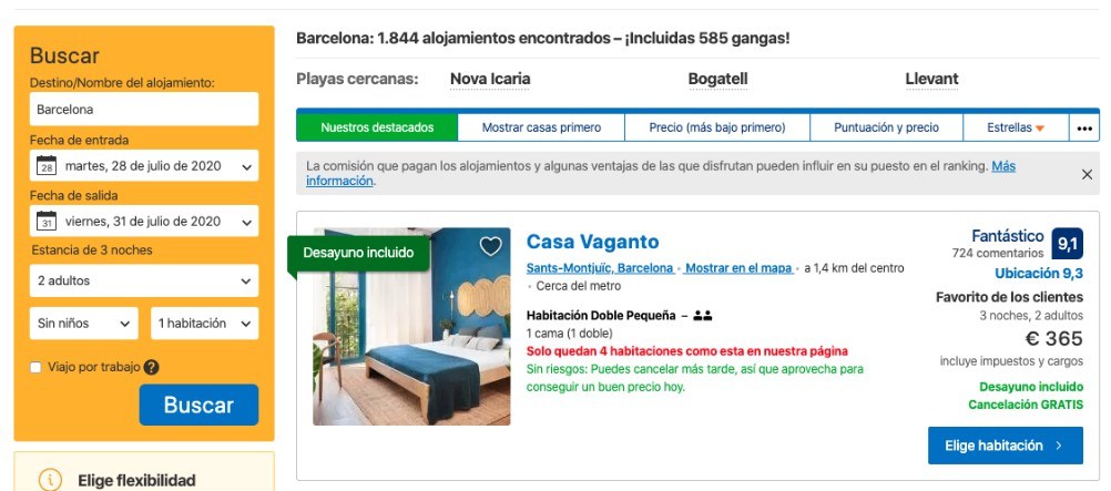 Booking.com - Estrategia de ventas que genera urgencia