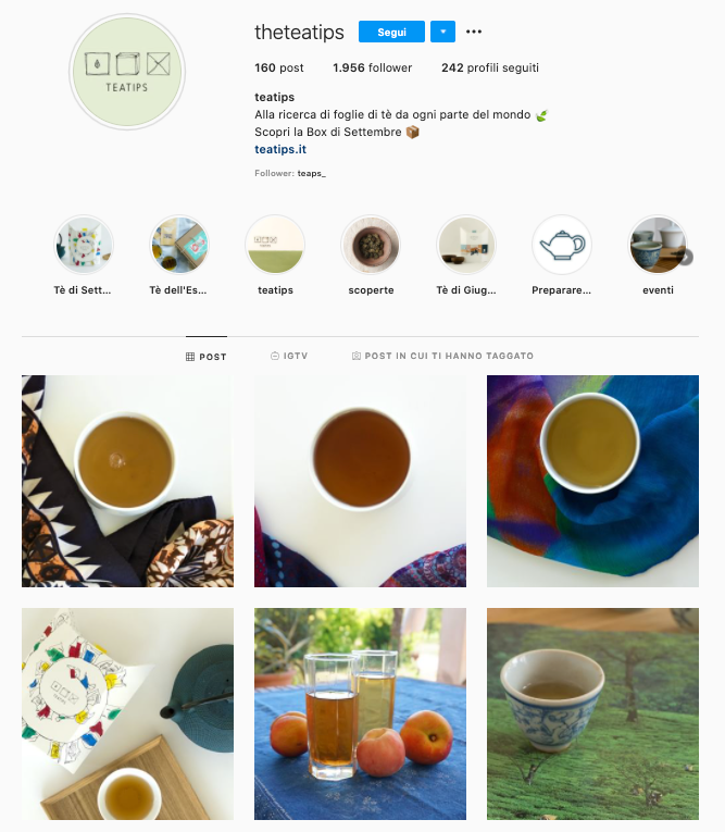 Lavorare da casa: teatips su instagram