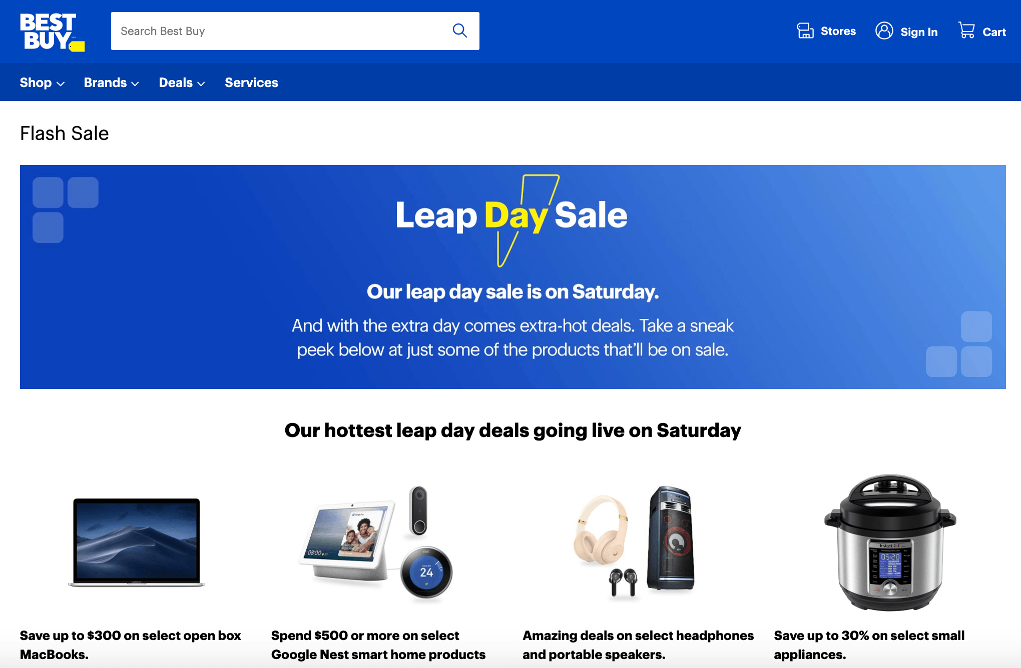 flash sale deals