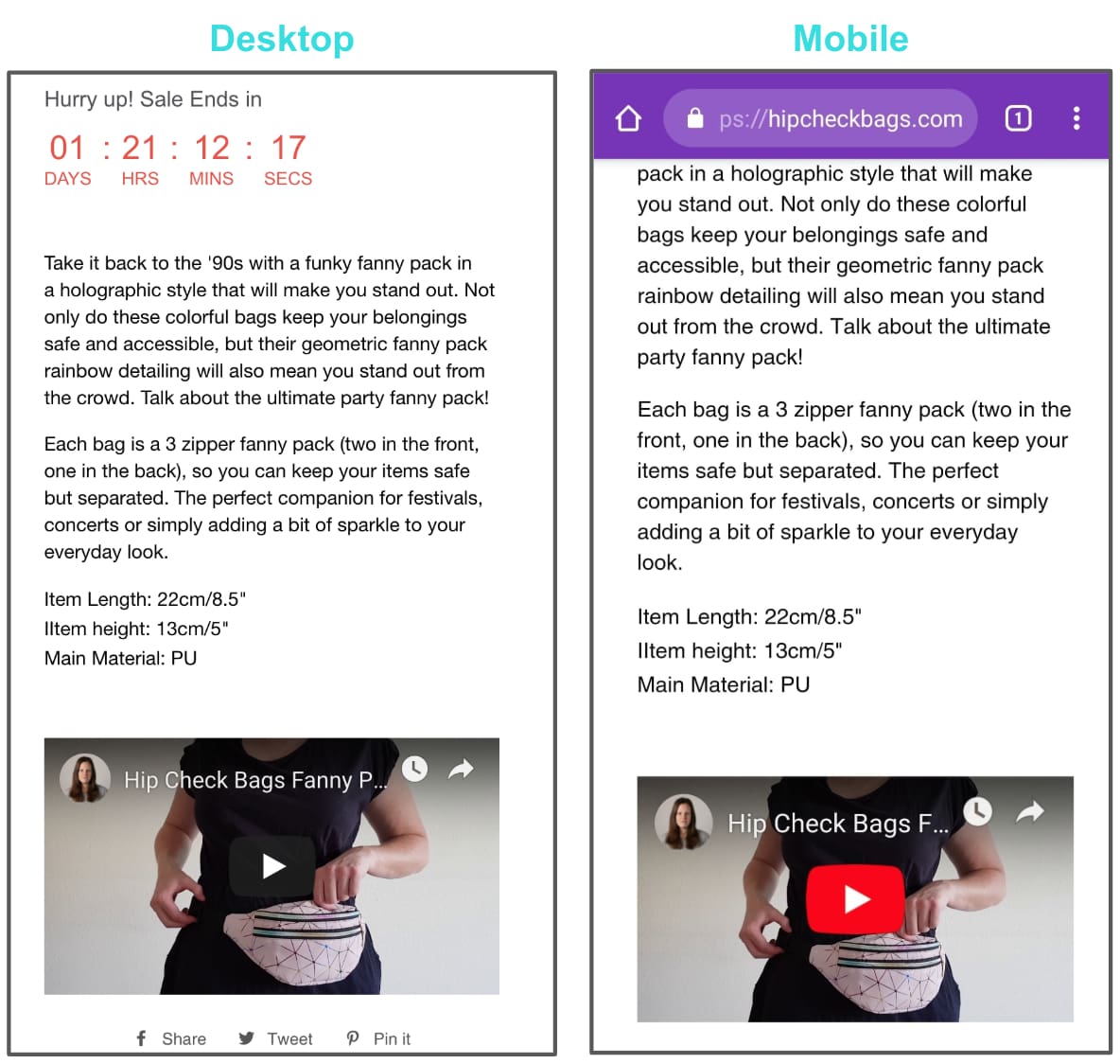 product video on web and mobile