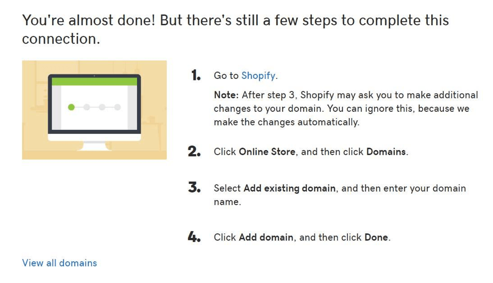 shopify domain connect
