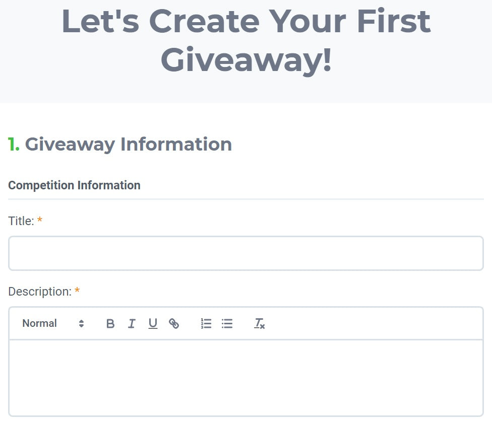 giveaway details