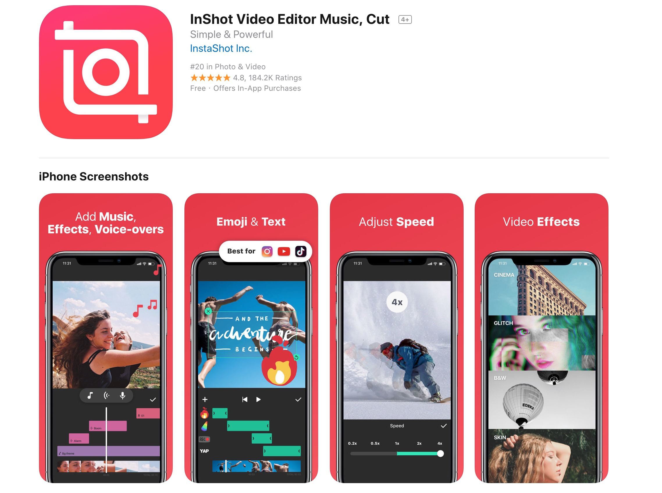 InShot Mobile App