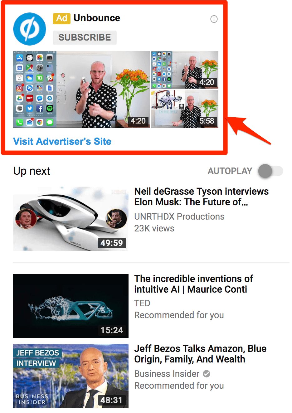 Display YouTube Ad