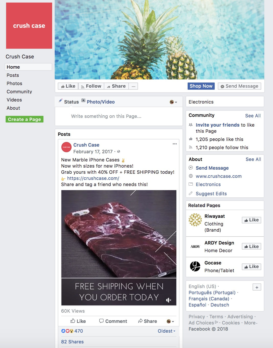 Crush Facebook Page
