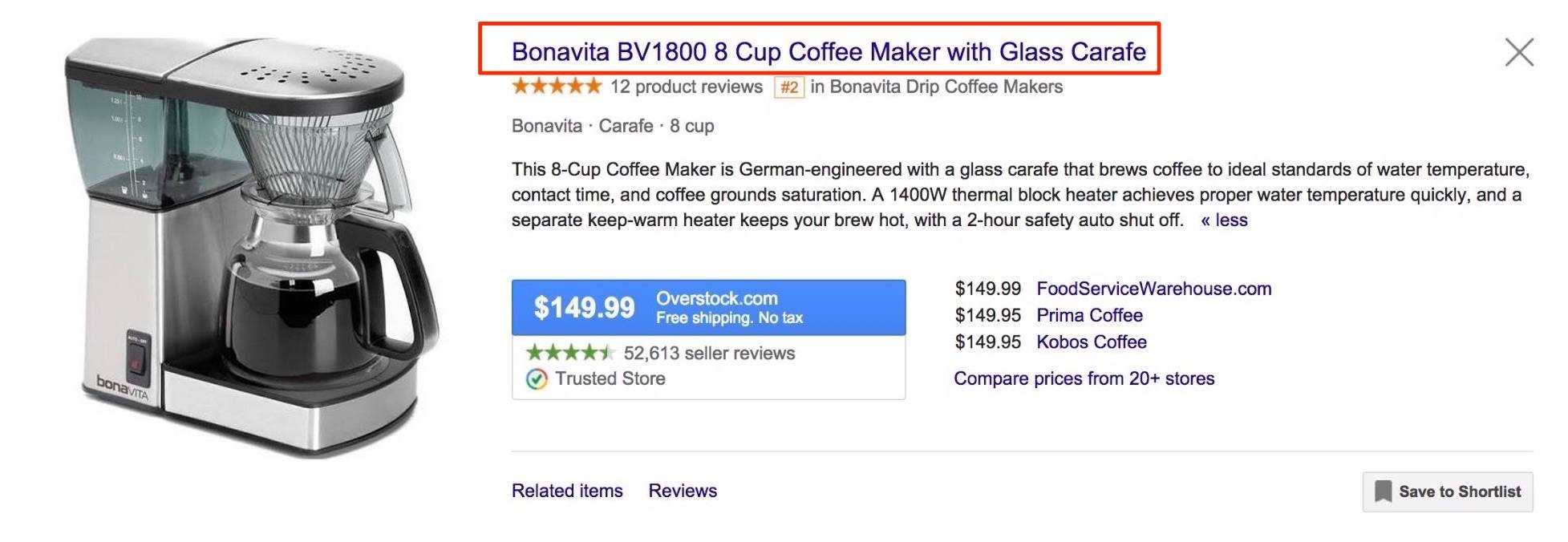 Google Shopping Ad Title