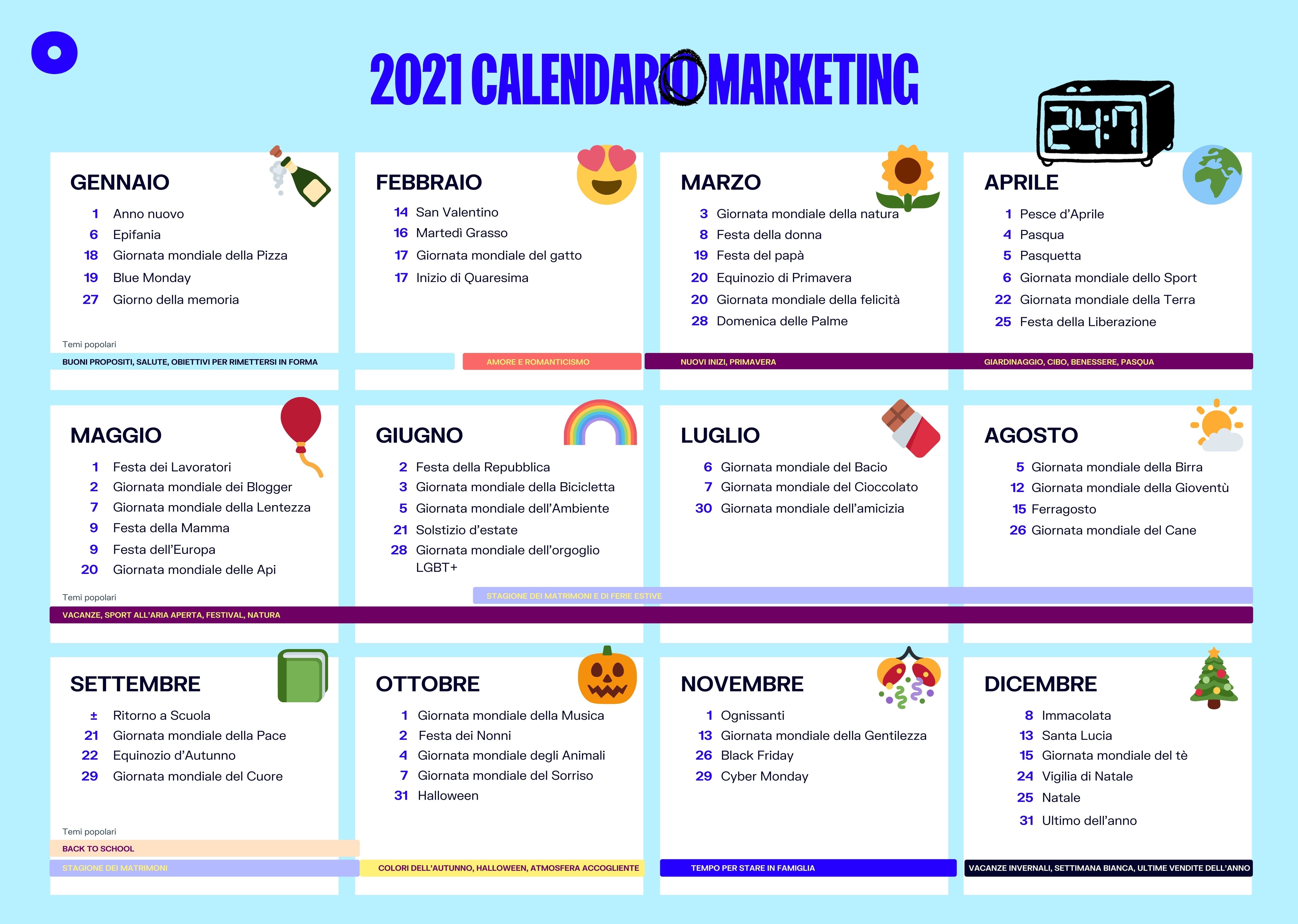 calendario per ecommerce 2021