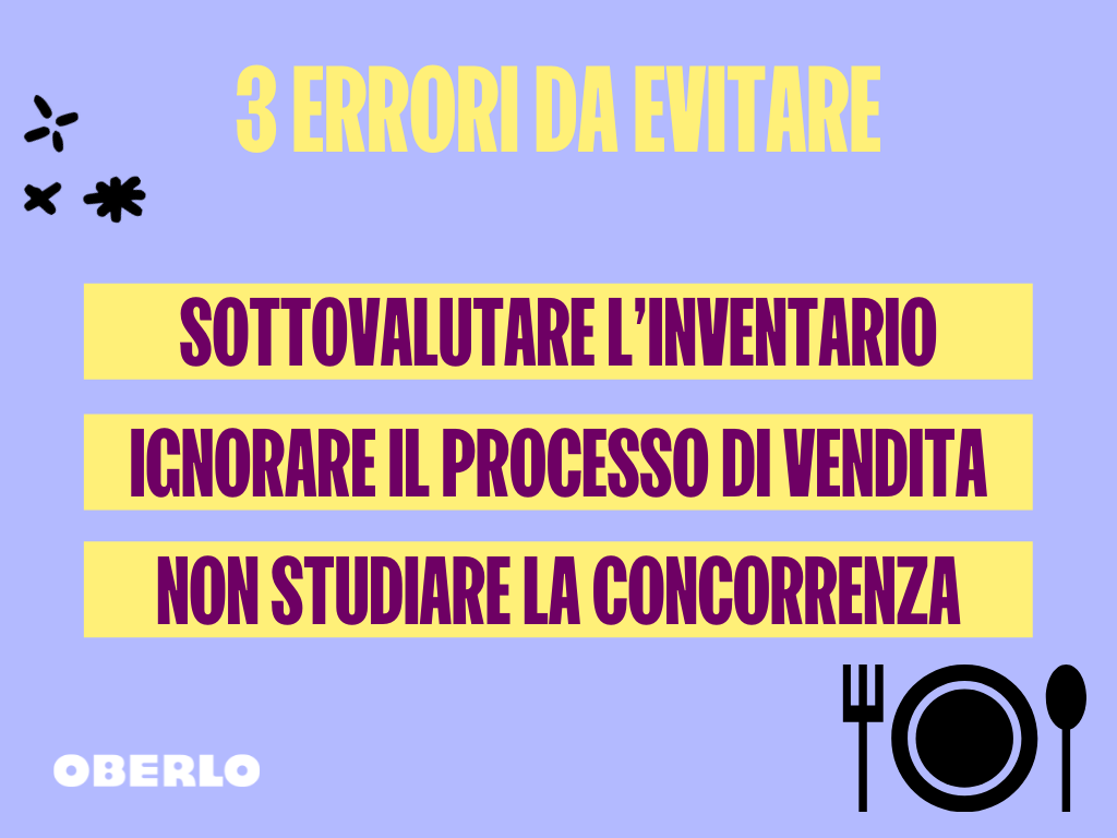errori da evitare per vendere cibo online
