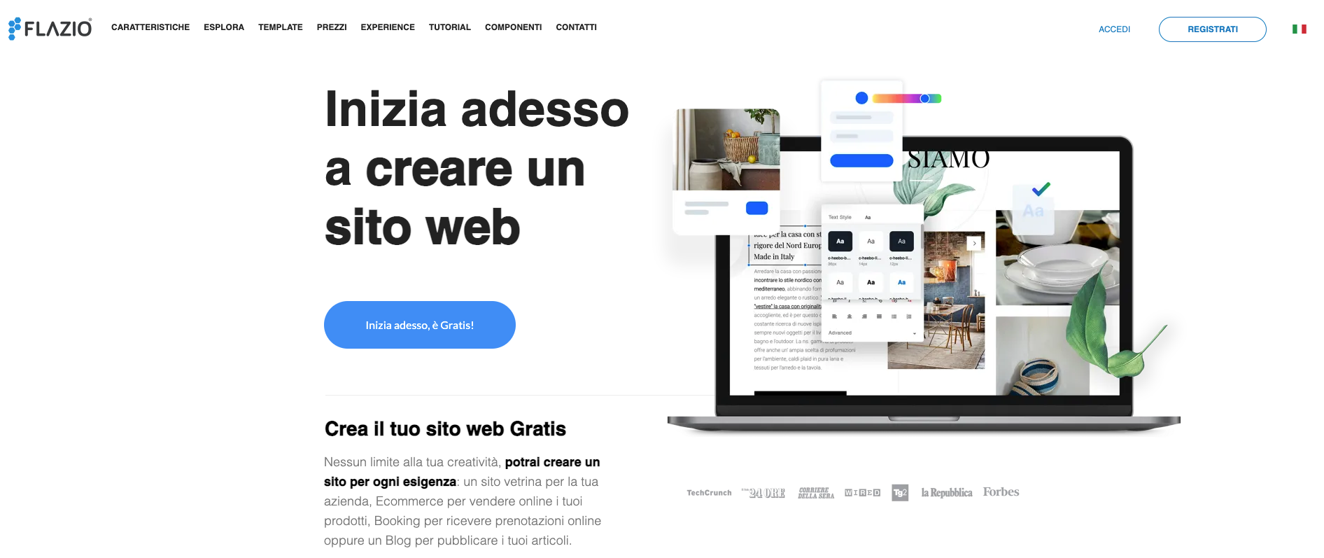 creare sito web con flazio