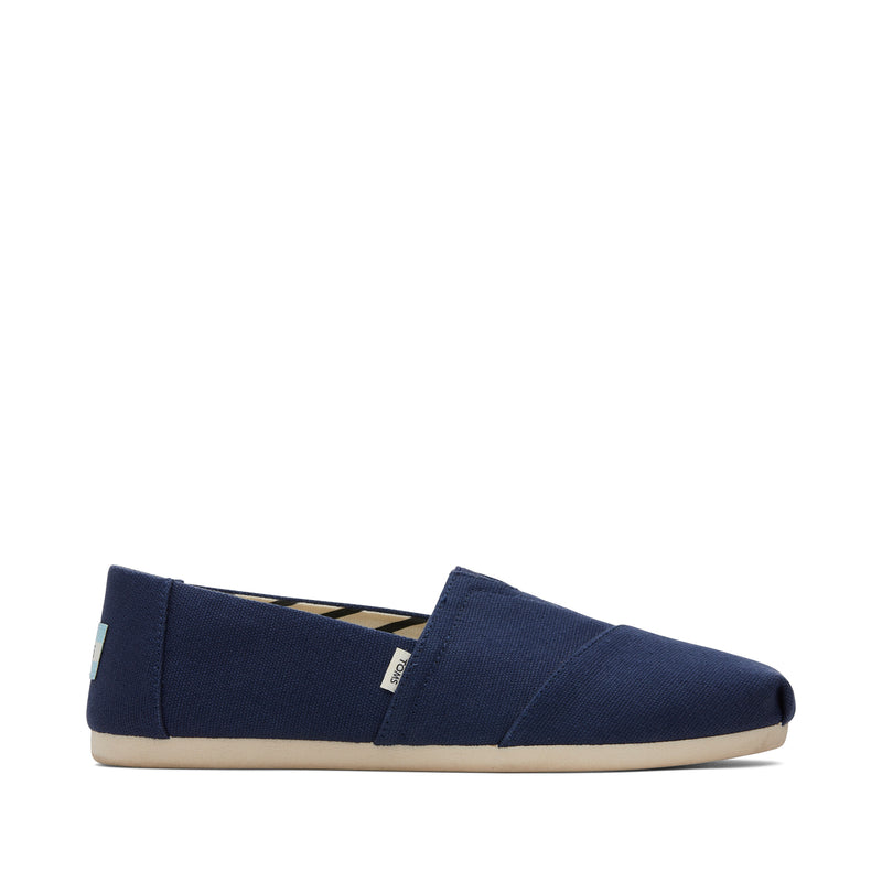 Alpargata Navy Recycled Cotton Canvas Side View