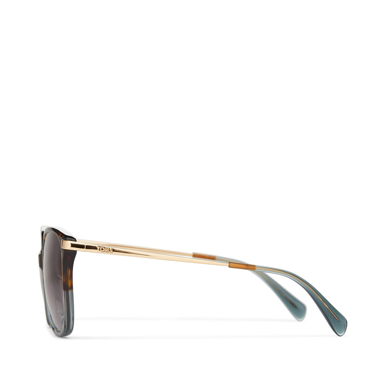 Sandela 201 Handcrafted Sunglasses - Tortoise Ocean Grey Fade - Gold - Dark Grey Gradient Side View Sandela 201 Handcrafted Sunglasses - Tortoise Ocean Grey Fade - Gold - Dark Grey Gradient Side View