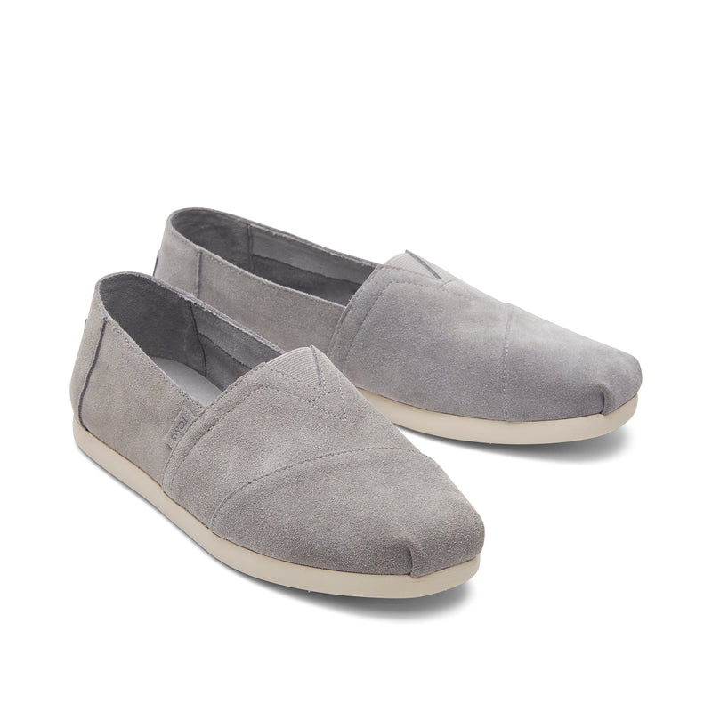 Alpargata Distressed Suede Grey Front View