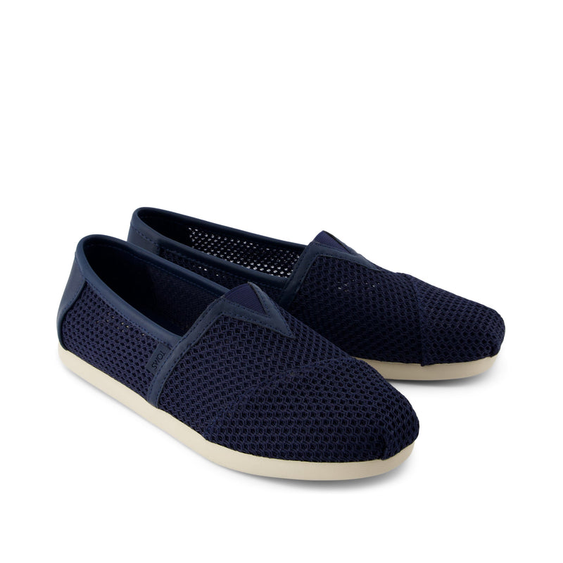 Alpargata Classic - Navy Textured Mesh and PU Trim Front View Alpargata Classic - Navy Textured Mesh and PU Trim Front View