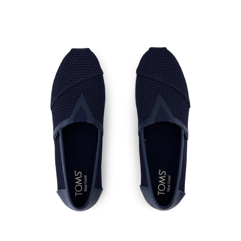 Alpargata Classic - Navy Textured Mesh and PU Trim Top View Alpargata Classic - Navy Textured Mesh and PU Trim Top View