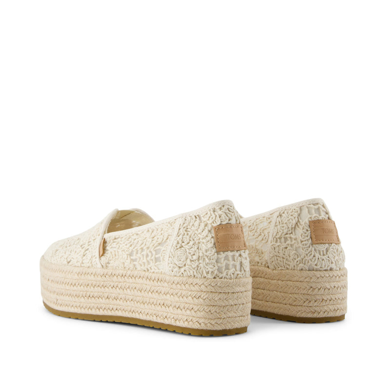 Valencia Platform Espadrille - Natural Crochet Lace Back View Valencia Platform Espadrille - Natural Crochet Lace Back View