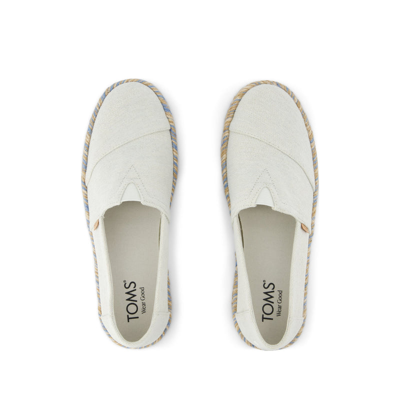 Alpargata Rope 2.0 Espadrille - White Onyx Textured Denim Top View Alpargata Rope 2.0 Espadrille - White Onyx Textured Denim Top View