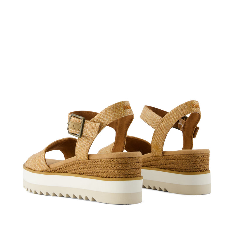 Diana Wedge Sandal - Brown Sugar Raffia Back View Diana Wedge Sandal - Brown Sugar Raffia Back View