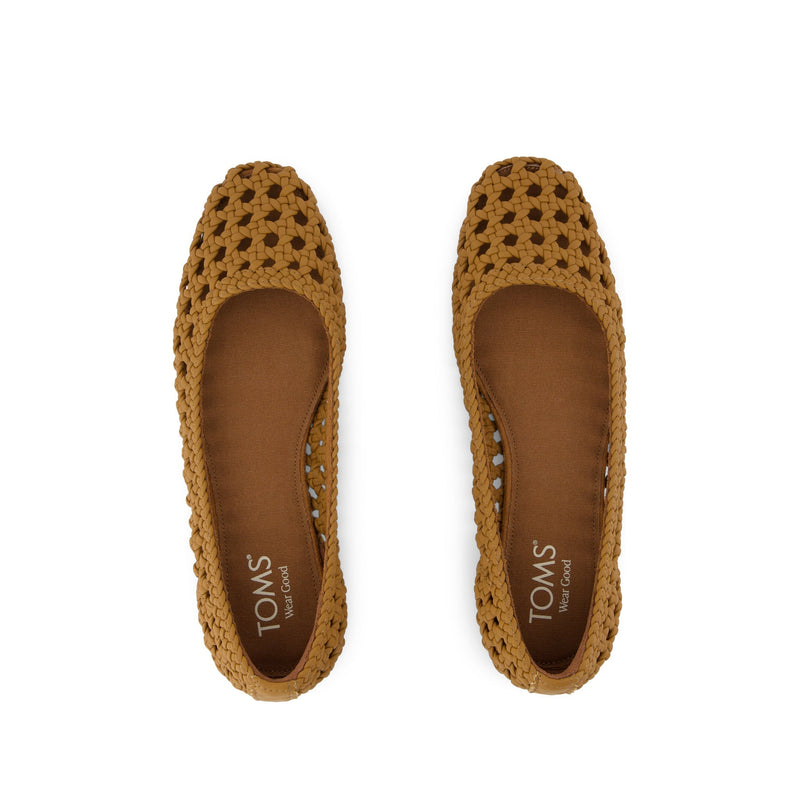 Briella Flat - Brown Sugar Woven Basket Top View Briella Flat - Brown Sugar Woven Basket Top View