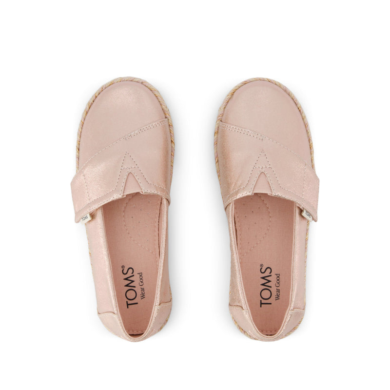 Alpargata Rope 2.0 Kids Espadrille - Pale Rose Metallic Iridescent PU Top View Alpargata Rope 2.0 Kids Espadrille - Pale Rose Metallic Iridescent PU Top View