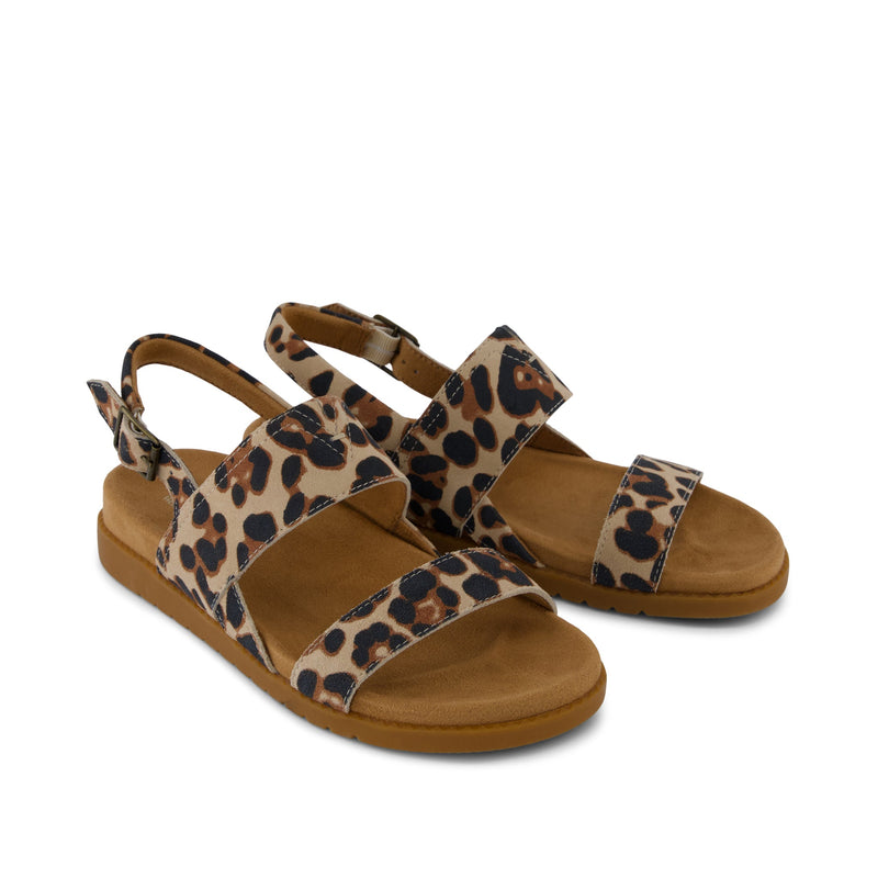 Marin Sandal - Leopard Print Suede Front View