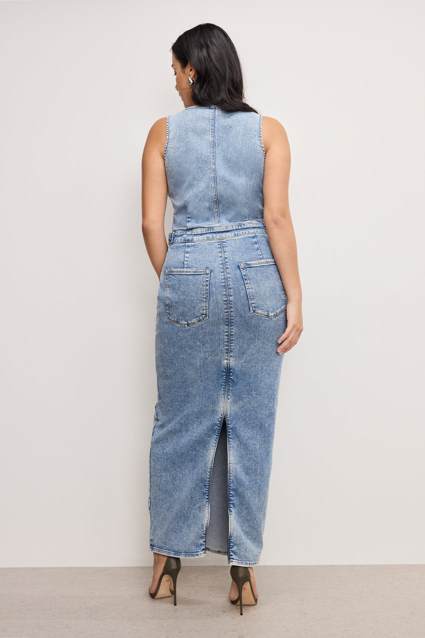 FIT FOR SUCCESS V NECK MAXI DRESS | INDIGO780 View 3 - model: Size 8 |