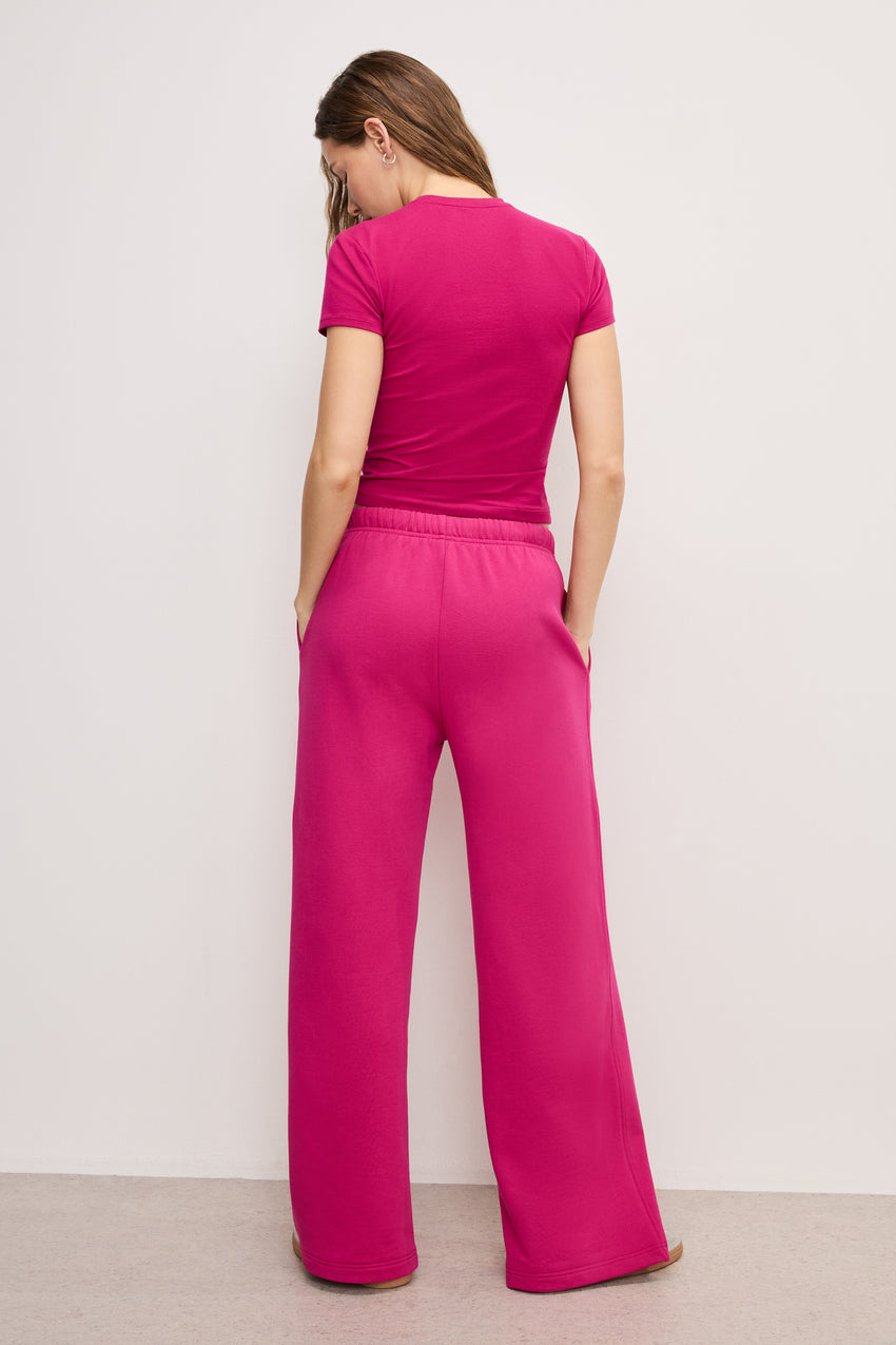 WIDE LEG SWEATPANT | FUSCHIA002 View 4 - model: Size 0 | 