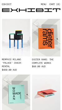 Mobile preview for Exhibit in the "Design" style