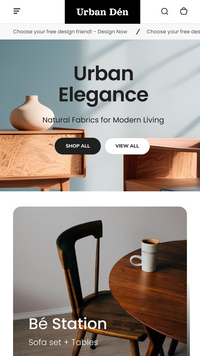 Aperçu de la version mobile du thème Urban dans le style « Furniture »