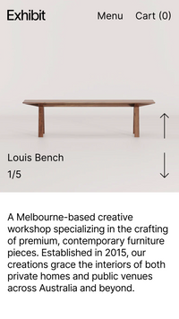 Mobile preview for Exhibit in the "Home" style