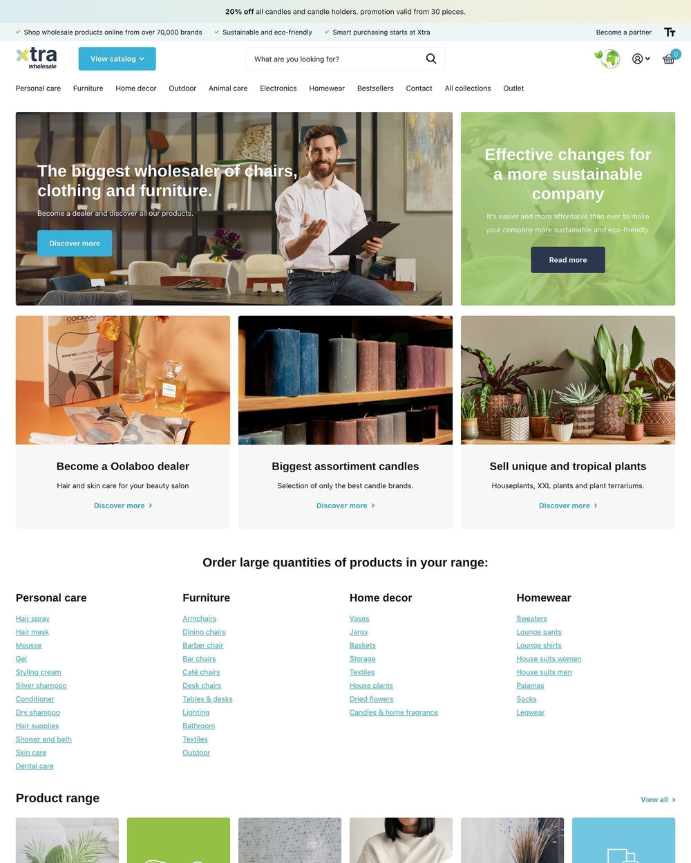 Desktop preview for Xtra in the "Wholesale" style