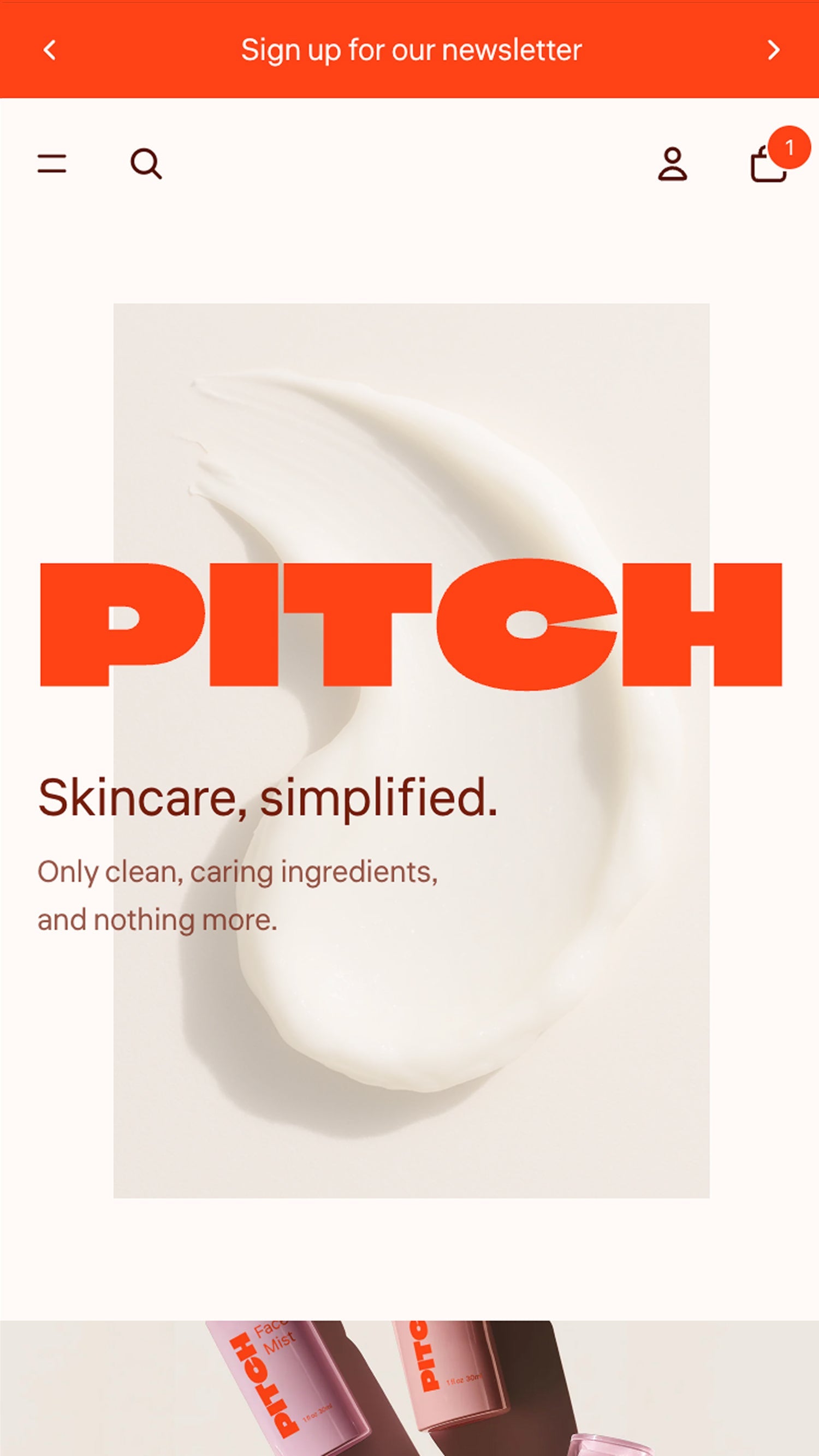 Pré-visualização móvel do tema Pitch no estilo "Pitch"