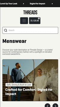 Mobile preview for Brava in the "Threads" style