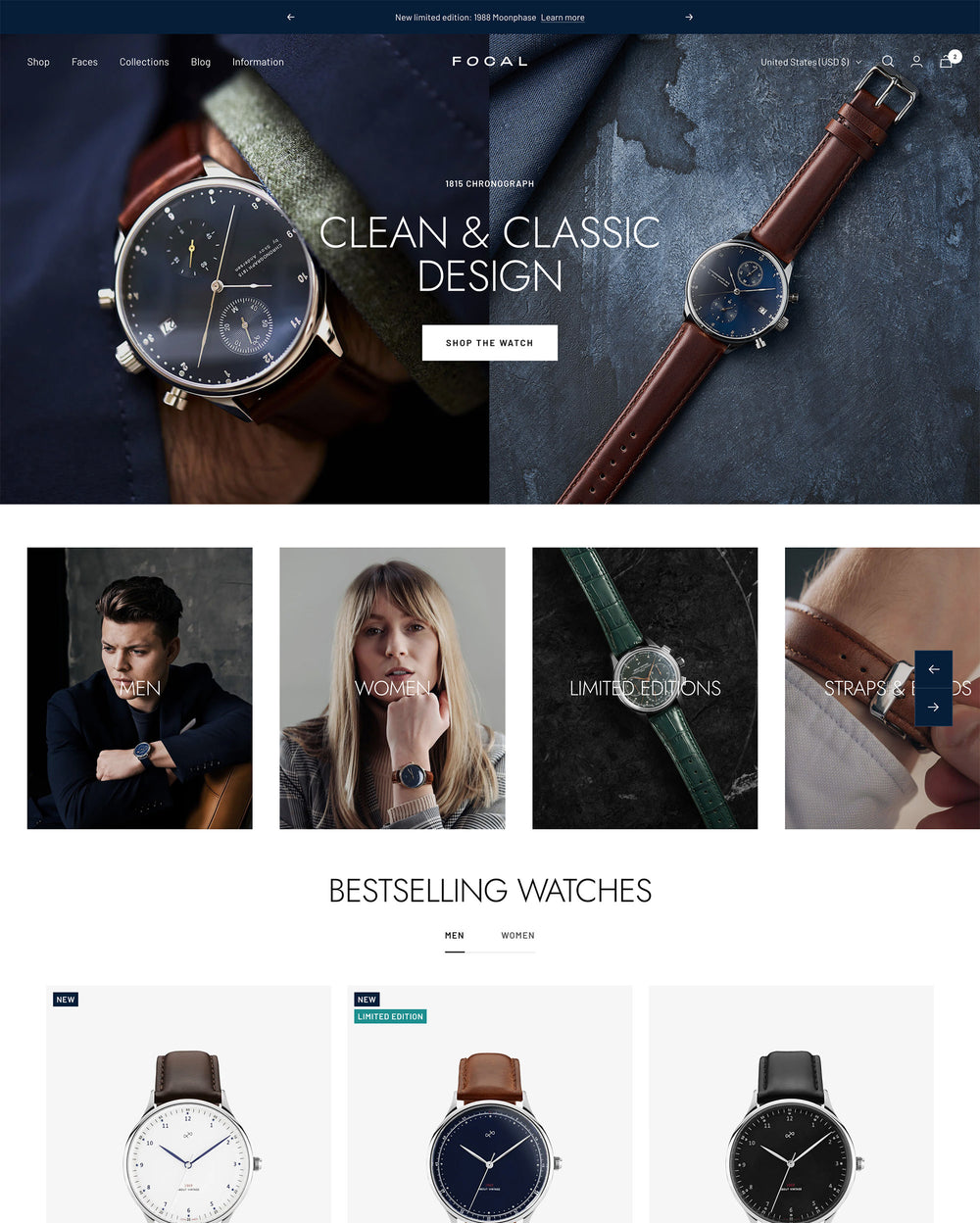 Desktop preview for Focal in the "Quartz" style