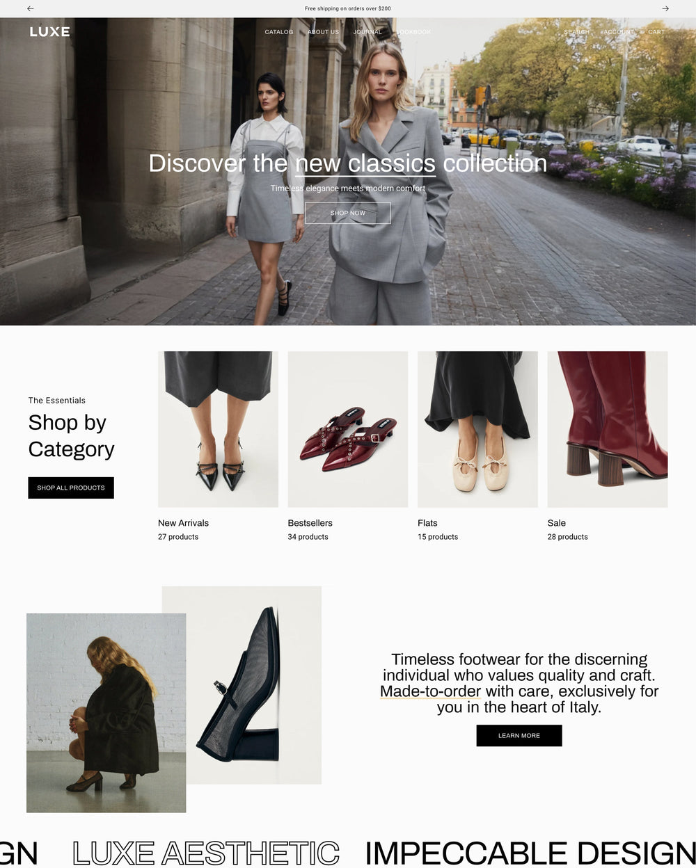 Desktop preview for Palo Alto in the "Luxe" style